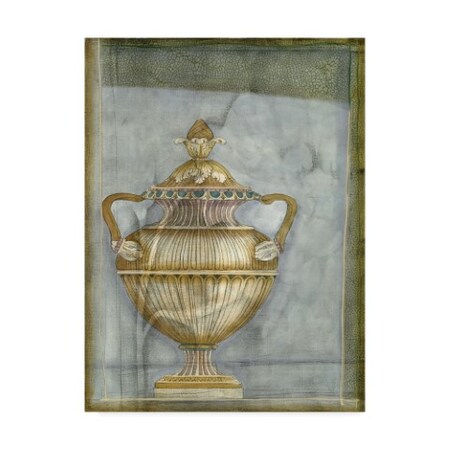 Jennifer Goldberger 'Small Urn And Damask Ii' Canvas Art,18x24